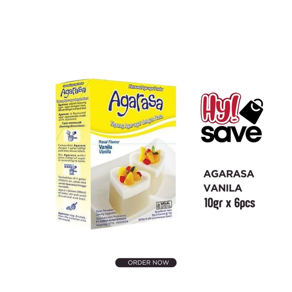 Agarasa Agar-Agar Rasa Vanilla 10gr Box - 6 Sachet