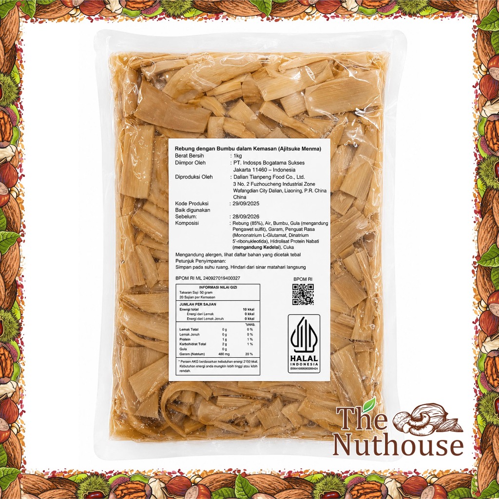 Ajitsuke Menma / Preserved Bamboo Shoot / Acar Rebung 1kg [HALAL]