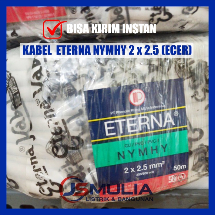Kabel Eterna NYMHY 2 x 2.5 serabut eceran putih