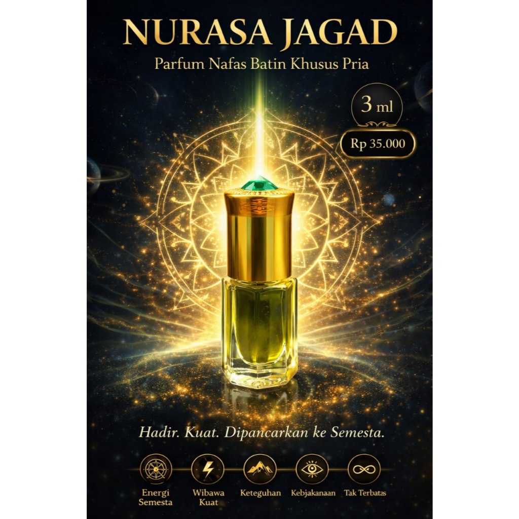 Nurasa Jagad Minyak wangi,parfum Magnetisme Diri & Pembuka Aura Positif – Booster Wibawa & Pengasiha
