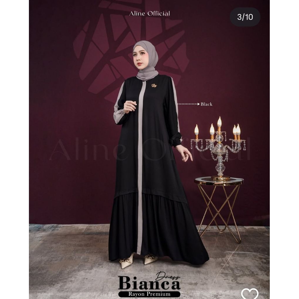 BIANCA DRESS ALINE LATISZA OFFICIAL/ GAMIS JUMBO KEKINIAN TERLARIS MURAH PROMO VIRAL RAYON PREM