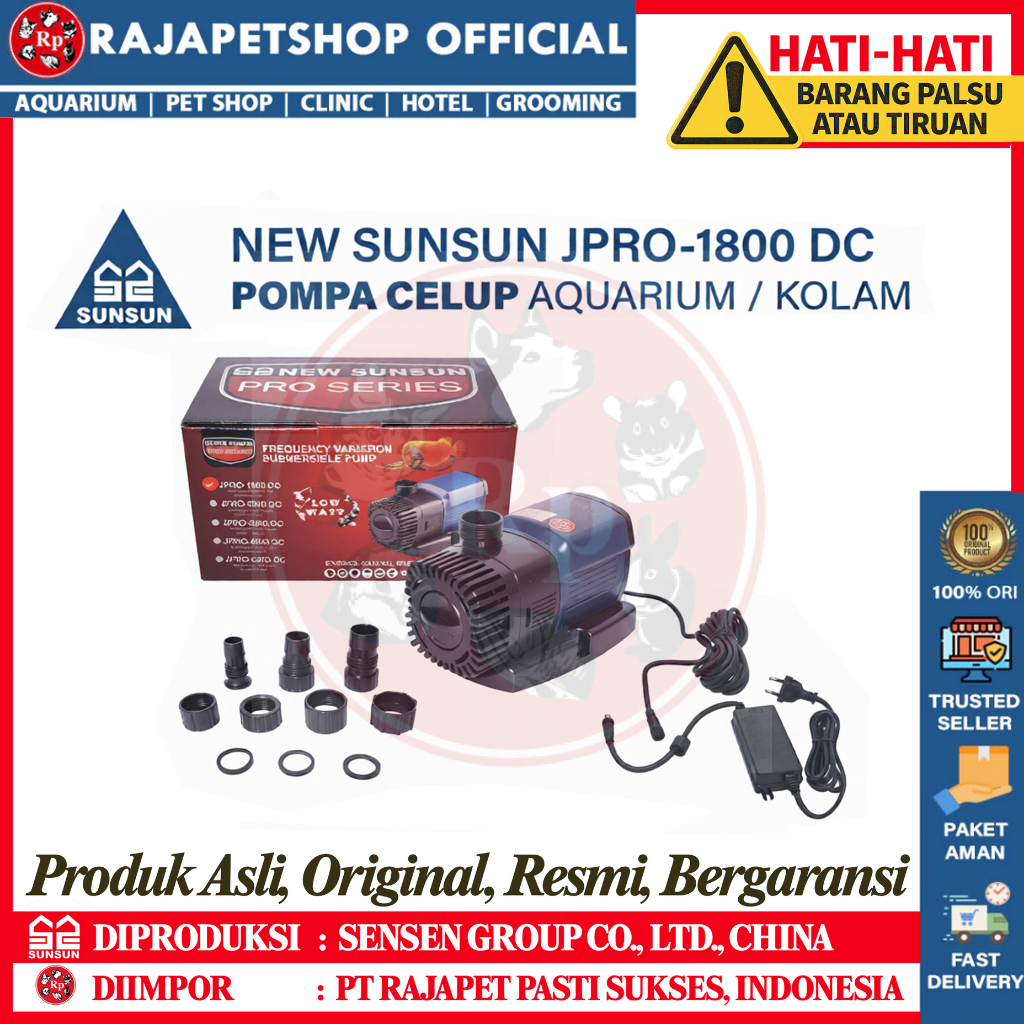 NEW SUNSUN JPRO 1800 DC POMPA CELUP KOLAM AQUARIUM