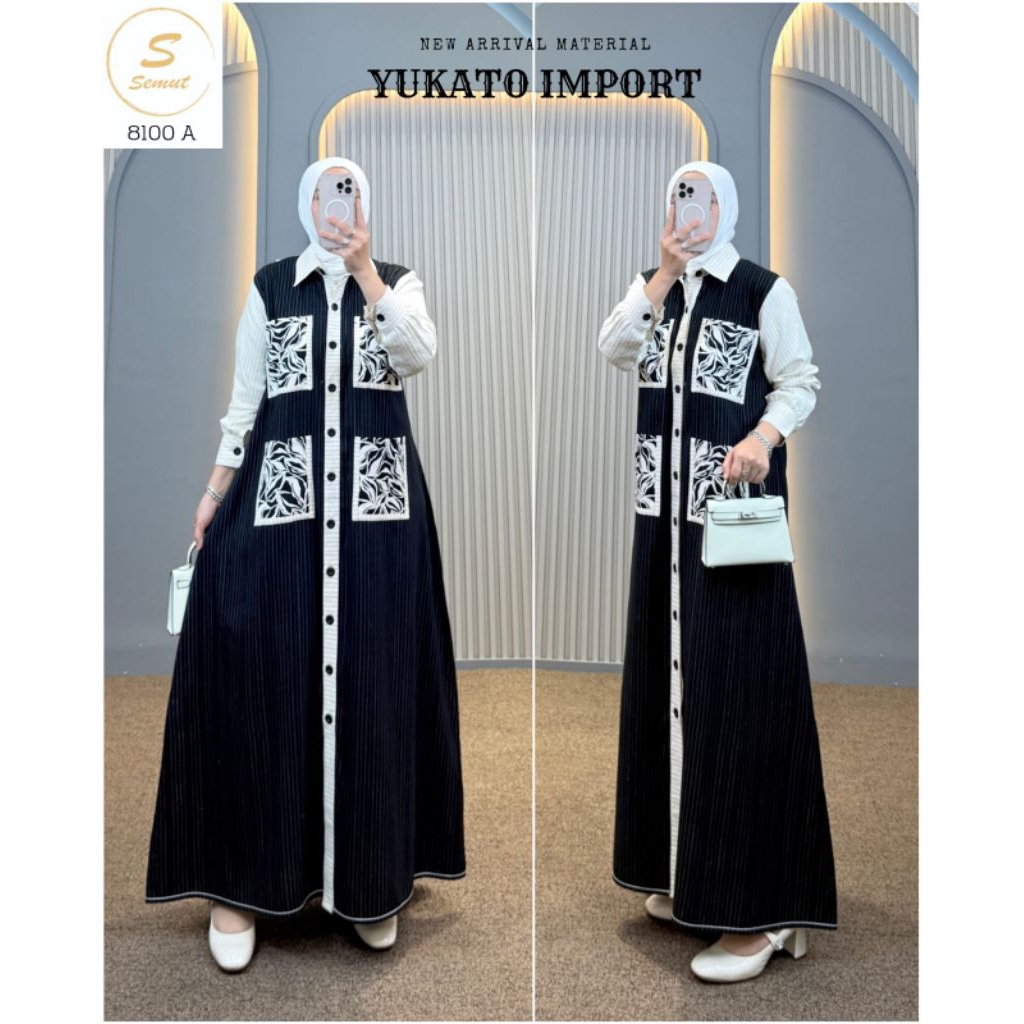 TAMARA DRESS SYAINA GAMIS KATUN KOMBINASI SPESIAL SYAINA BY SEMUT/ DRESS TERBARU ORIGINAL SYAINA BY 