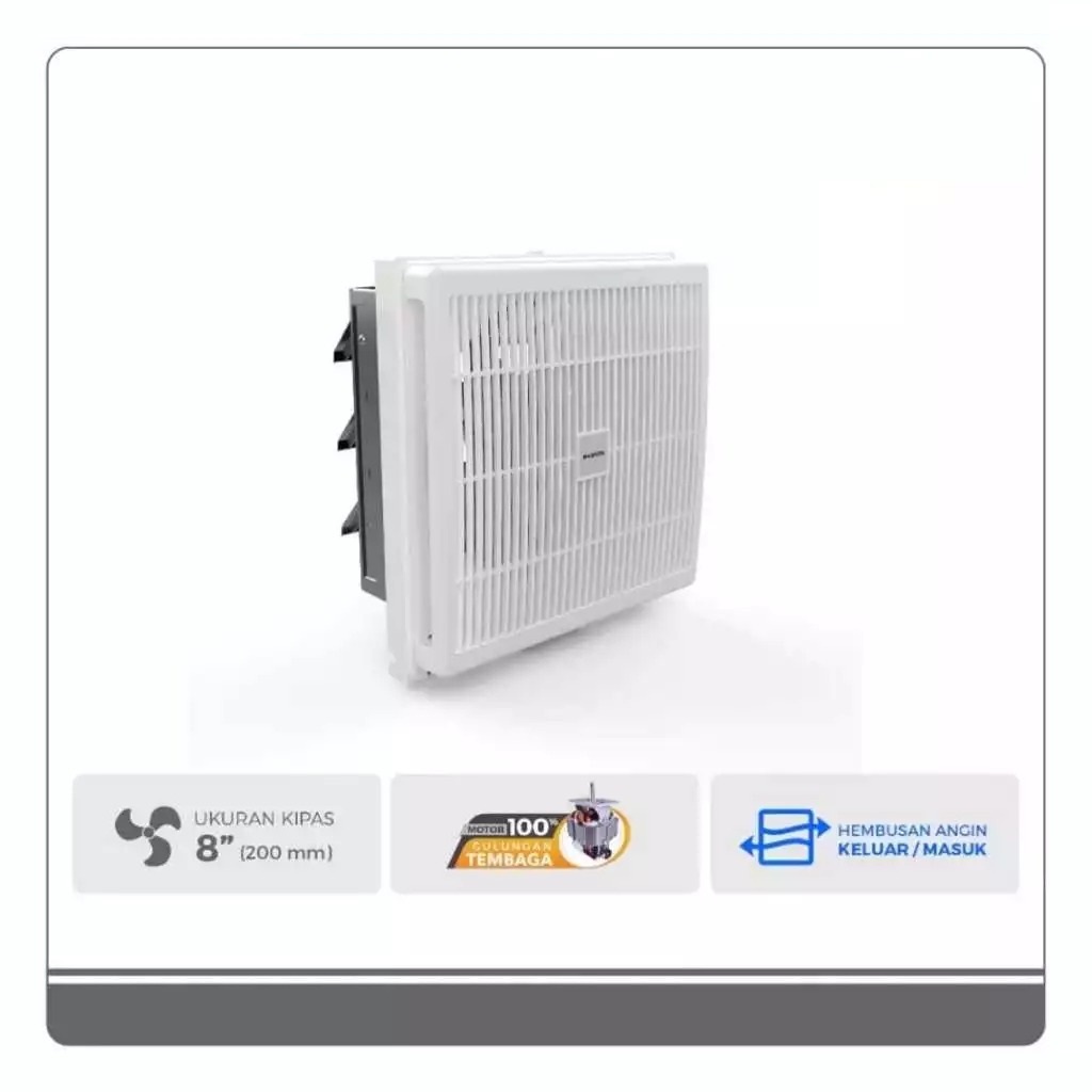 Maspion MV-200NEX Exhaust Fan 8 Inch - Desain Elegan, Penghisap Udara Efisien, Exhaust Fan Dinding/B