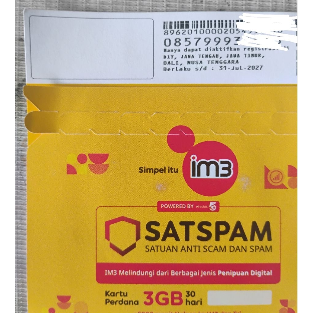 Kartu Indosat im3 3GB Nomor Cantik 999