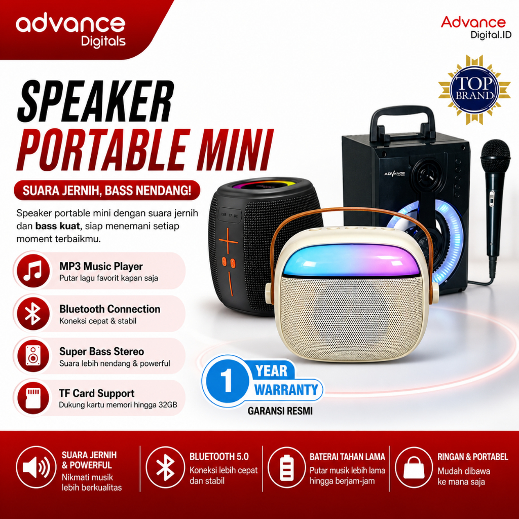 Advance Digitals - Speaker Portable Mini Tipe V dan S | speaker bluetooth mini, speaker mini bass, s