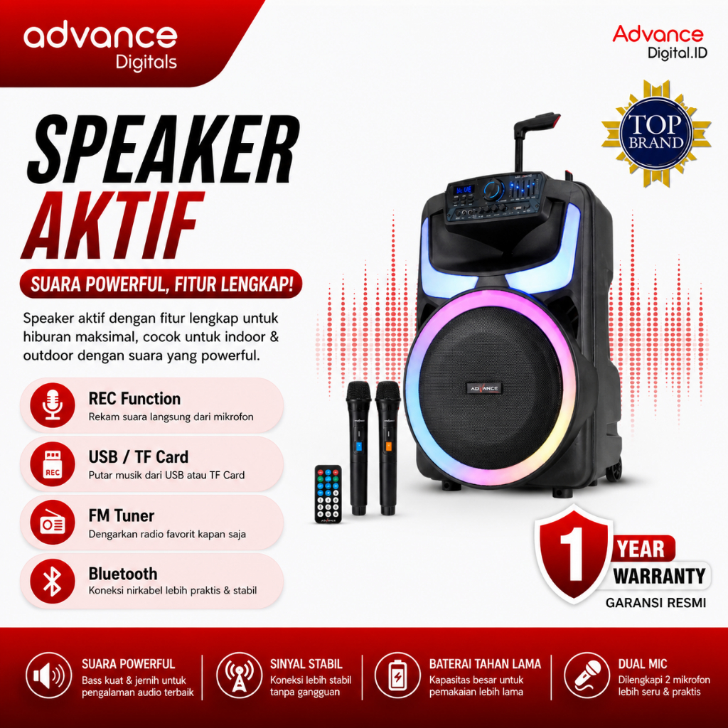 Advance Digitals - Speaker Aktif Tipe KK 15 inch 18 inch | speaker aktif advance KK-1028