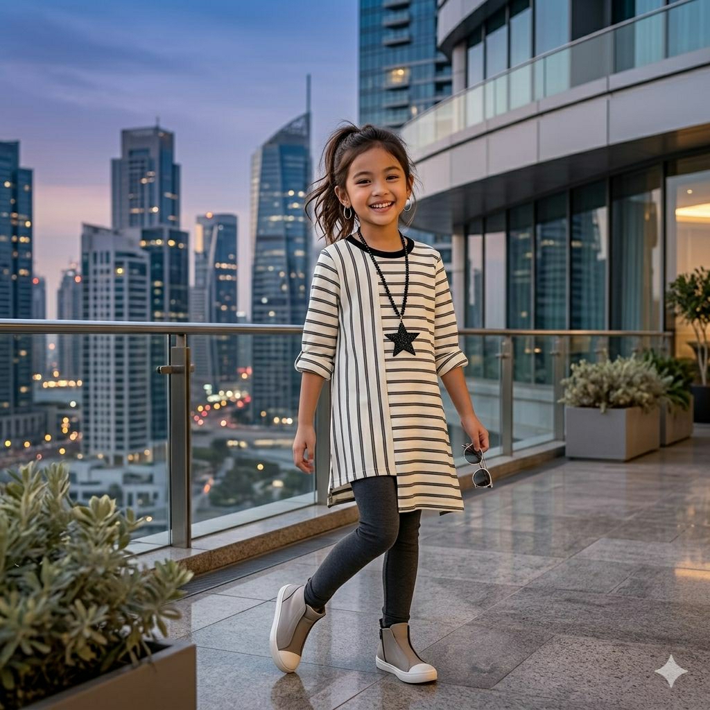 Atasan stripe /atasan kaos tunik anak import