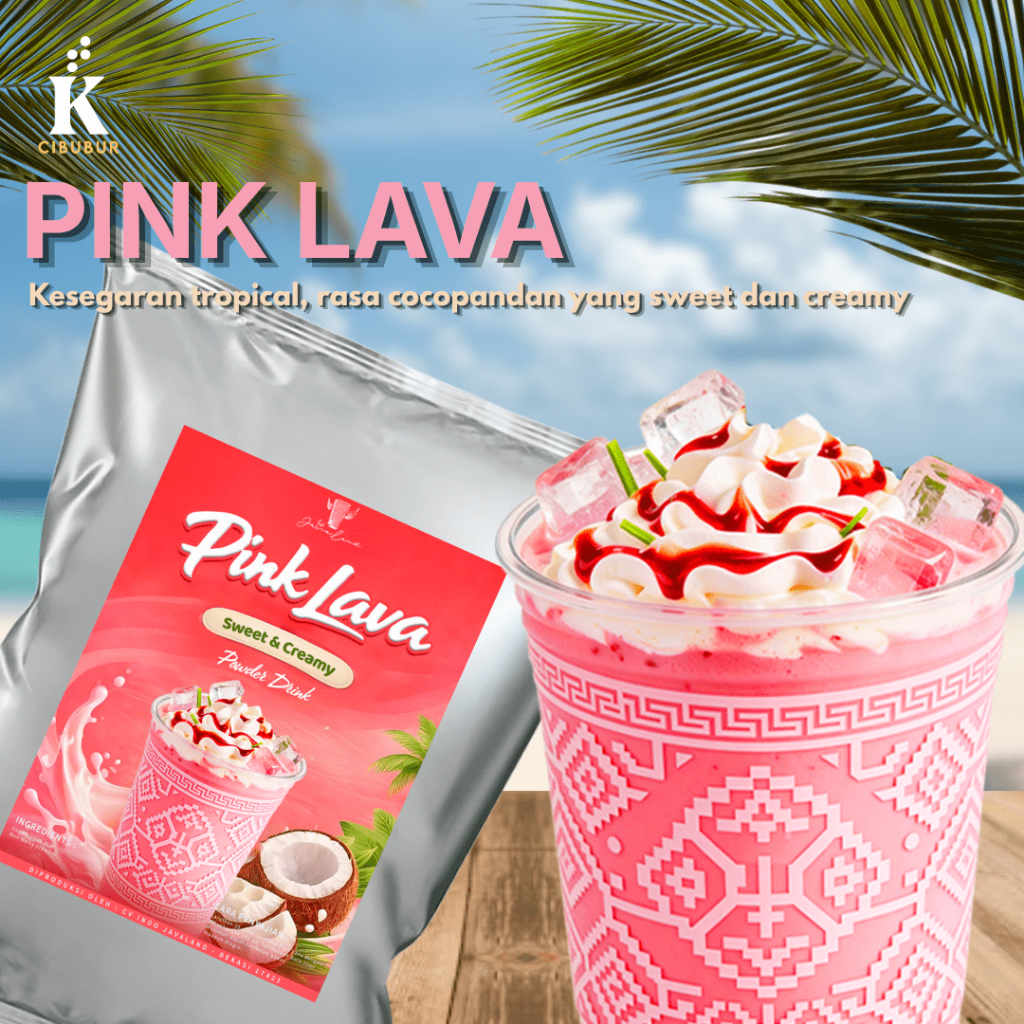 Bubuk Minuman Pink Lava 1kg | Javaland Powder Cocopandan Creamy Strawberry Creamy