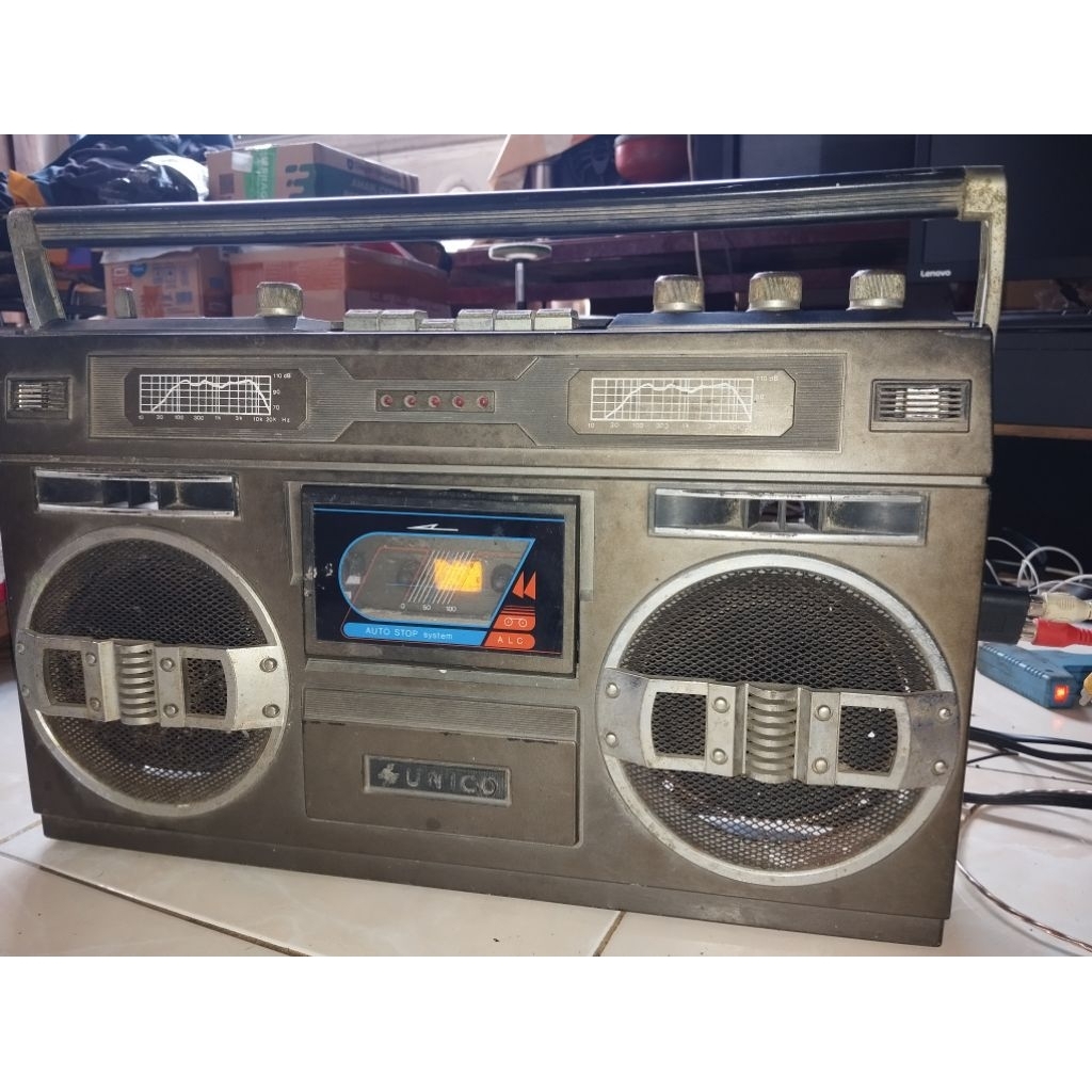 Tape  boombox Unico jadul antik fungsi Aux suara lantang