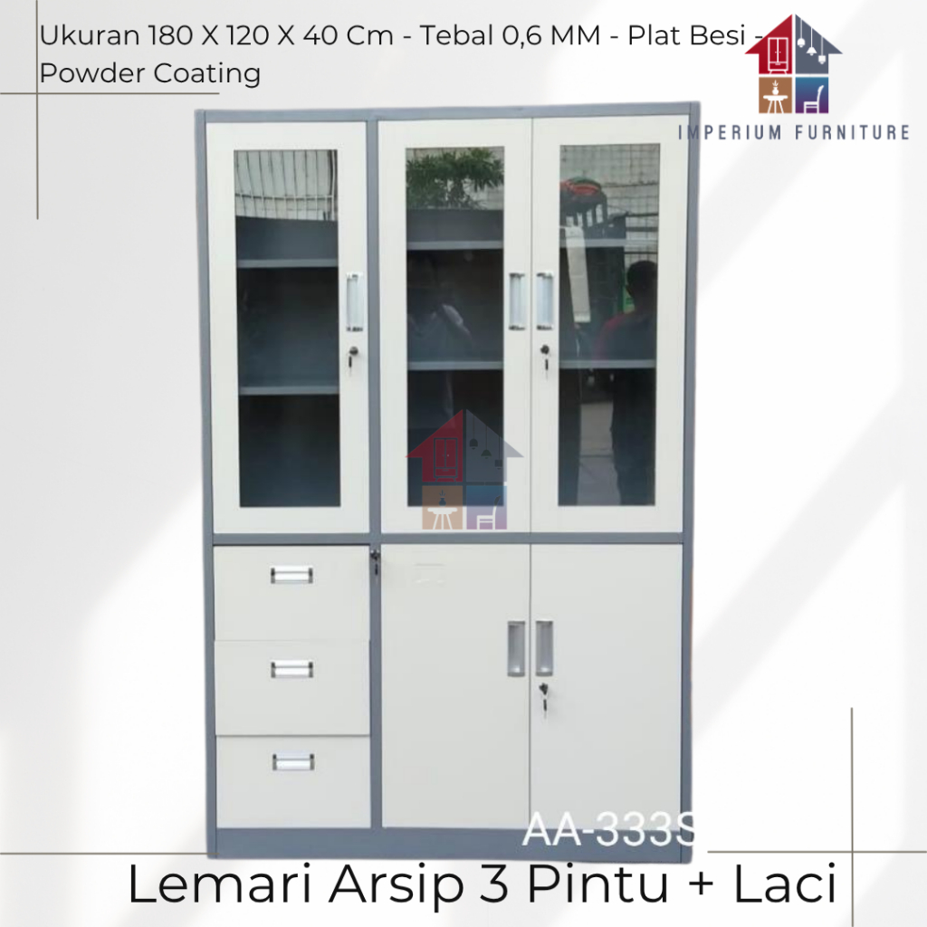 Lemari Arsip Besi 3 Pintu / Lemari Arsip Besi / Lemari Arsip 3 Pintu / Lemari Arsip / Lemari 3 Pintu
