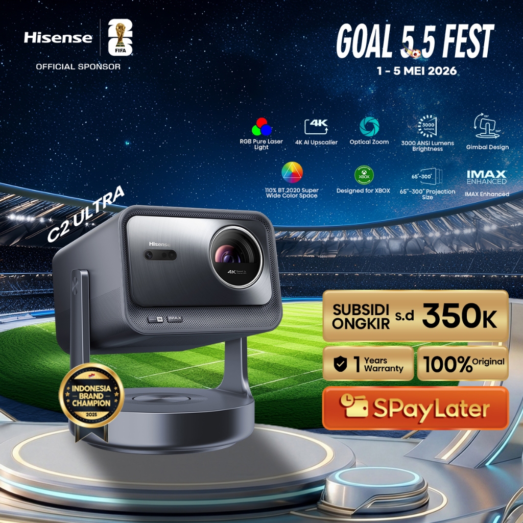 Hisense TV C2-ULTRA Trichromal Proyektor Max 300 inch IMAX Enhanced RGB Pure Laser Light Optical Zoo