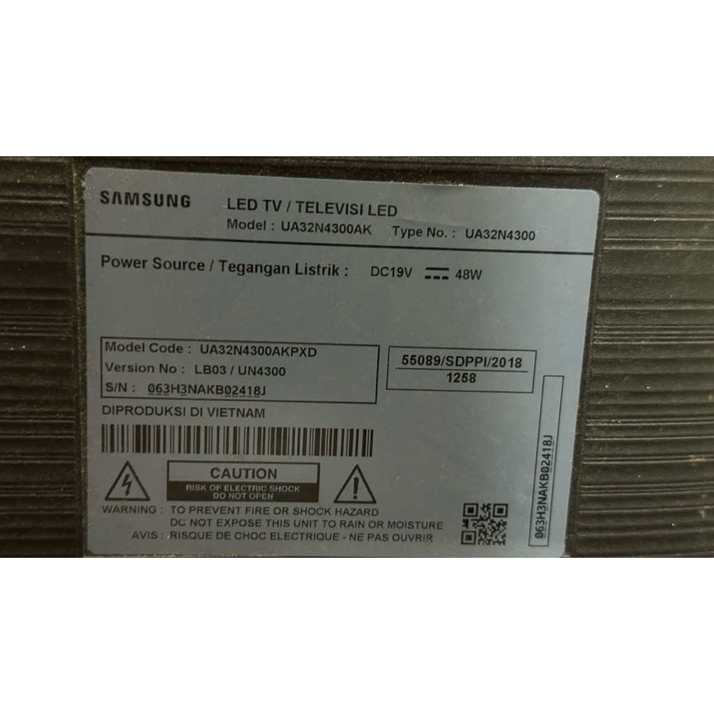 Tv televisi samsung 32 inch bekas second lcd rusak  N4300 HD Smart LED TV