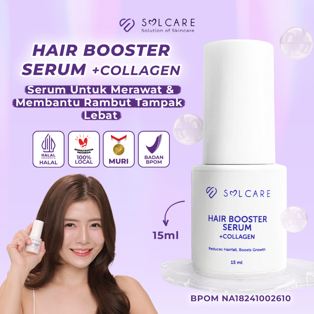 Solcare Hair Booster Serum + Collagen - Membantu rambut tampak lebih tebal dan kuat