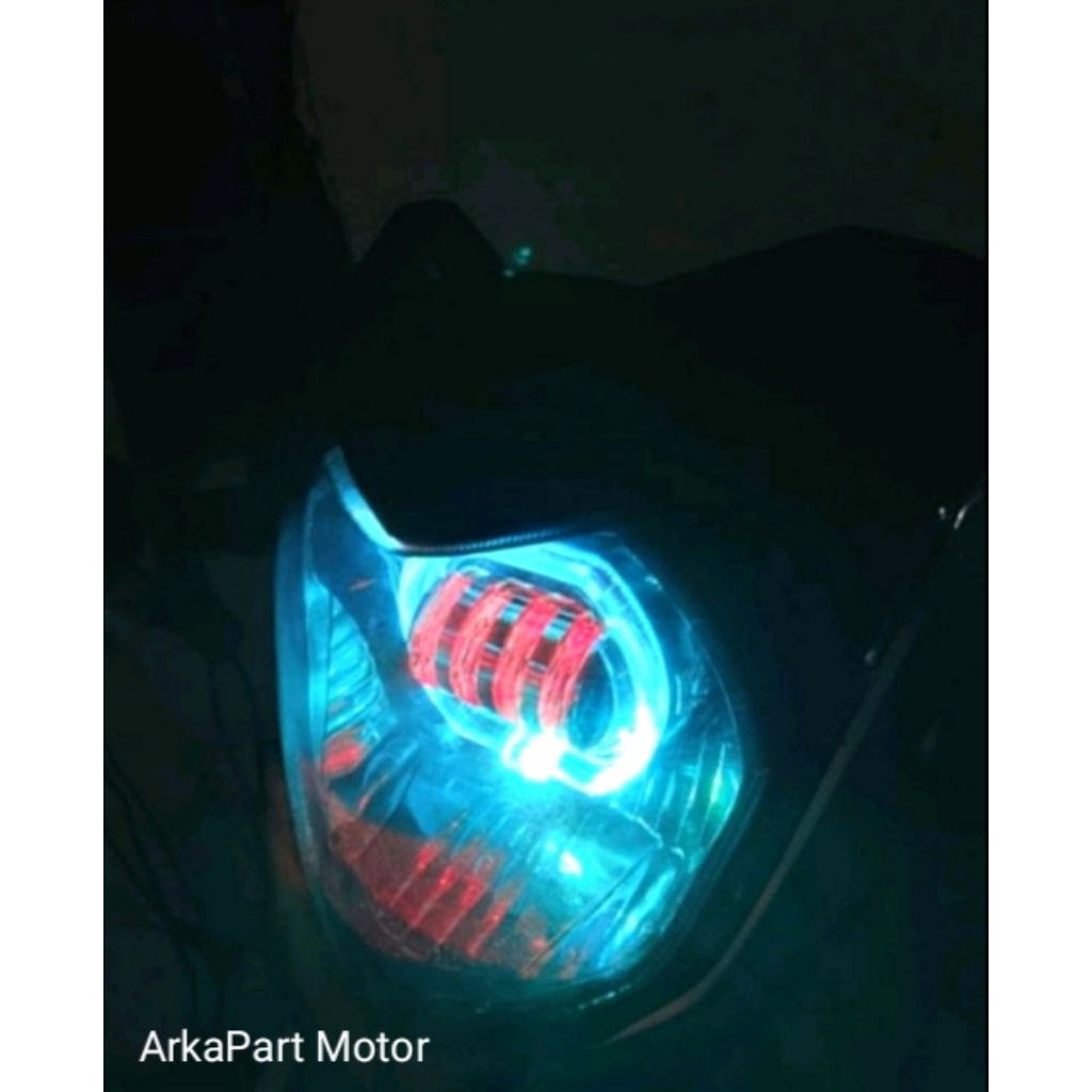 Reflektor Yamaha Byson Karbu 150 Custom Hitam Plus Biled 4 Lensa Headlamp Byson Karbu Plus Biled Day