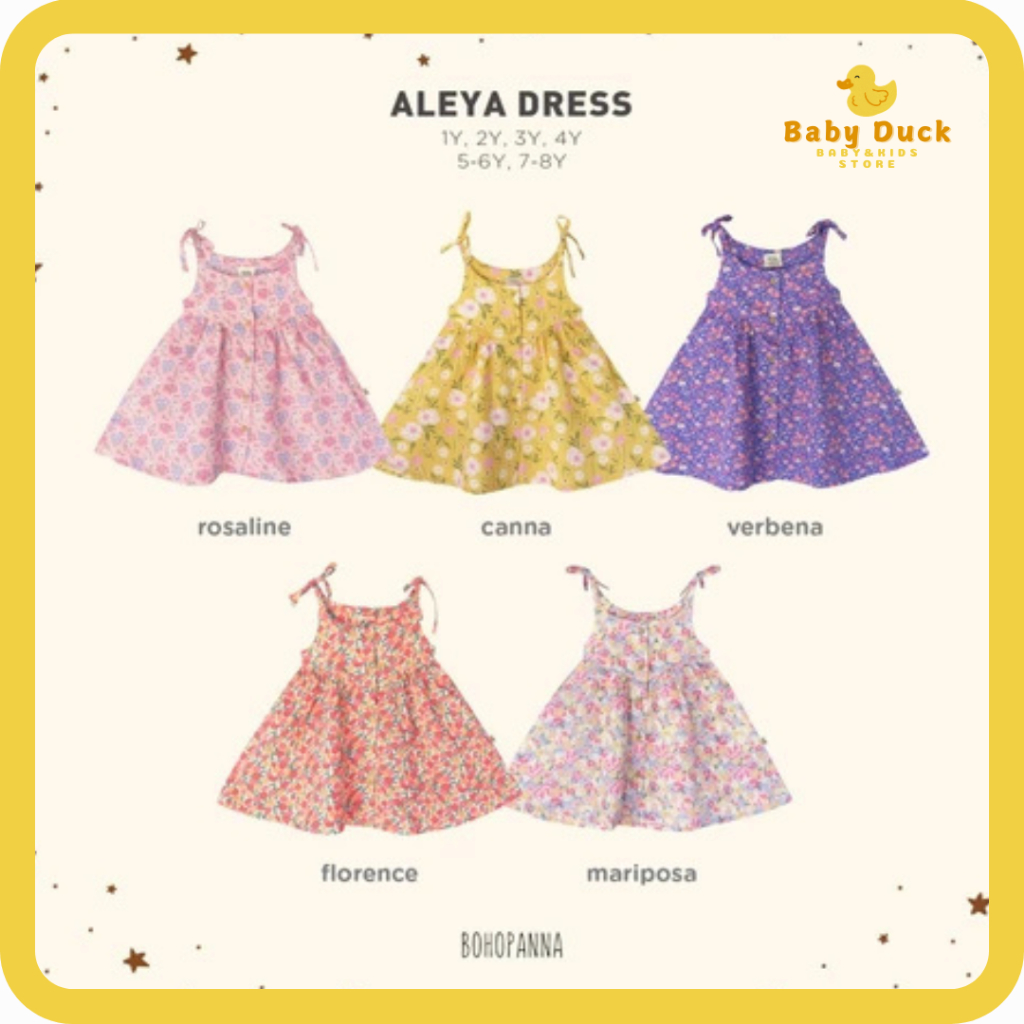 Bohopanna Aleya Dress | Dress Anak Perempuan | Pakaian Rok Panjang Aleya - ALEYA DRESS 5.0 - DRESS A