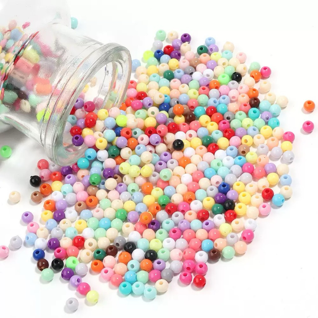 Manik Mote Manik Pasir Bulat Beads 4mm DIY 90gr-100gr