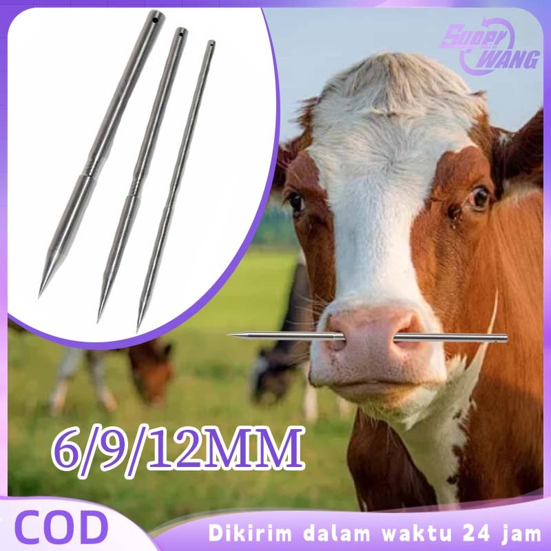 Jarum Tindik Hidung Sapi Stainless Alat Tindik Sapi Hidung 6/9/12mm Alat Keluh Hidung Sapi Tindik Hi