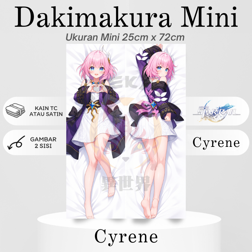 DAKIMAKURA MINI CYRENE Honkai: Star Rail Bantal Anime Waifu Mini HSR