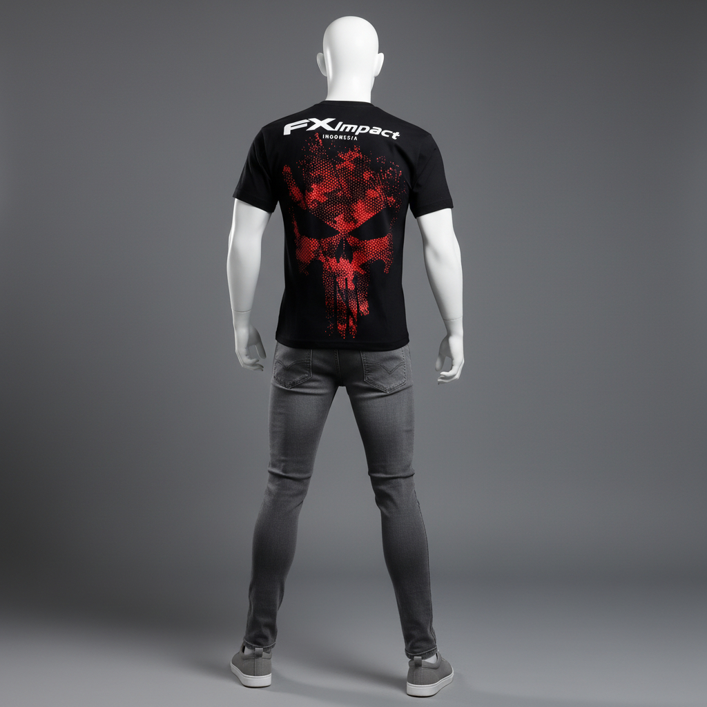 KAOSBOS.ID - Kaos Distro Tactical Pria FX Impact Indonesia Hunting Hitam