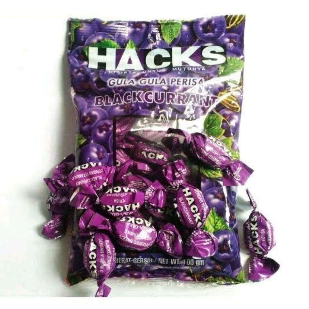 Hacks permen Blackcurrant permen jadul batuk Blackcurrant