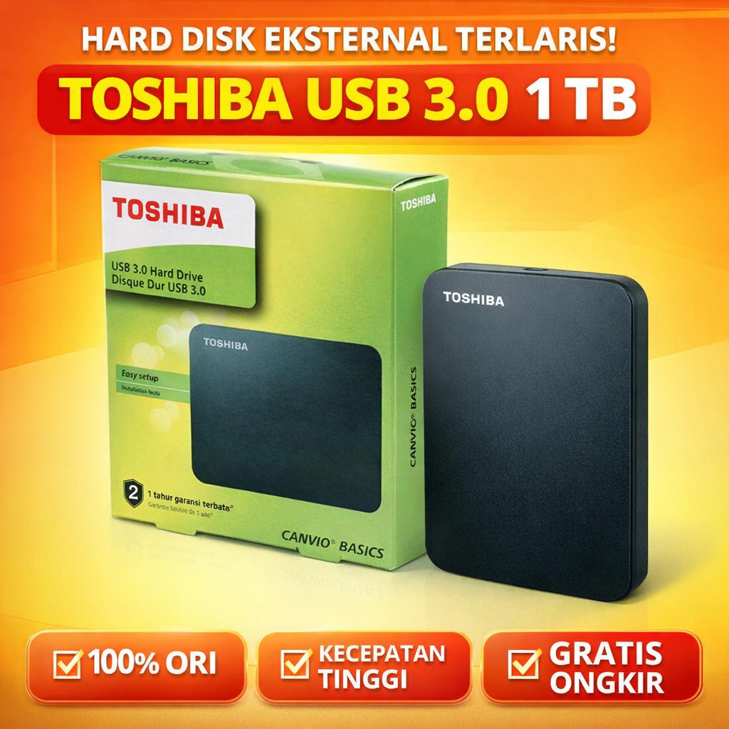 Toshiba Hardisk Eksternal 1TB/2TB/4TB Harddisk External / HDD External USB 3.0 Portable Eksternal Ha