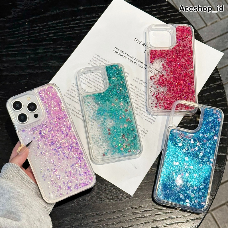 WATER GLITTER QUICKSAND GLOW IN THE DARK CASE COMPATIBLE FOR SAMSUNG A22 A24 A26 A32 A33 A34 A35 36 