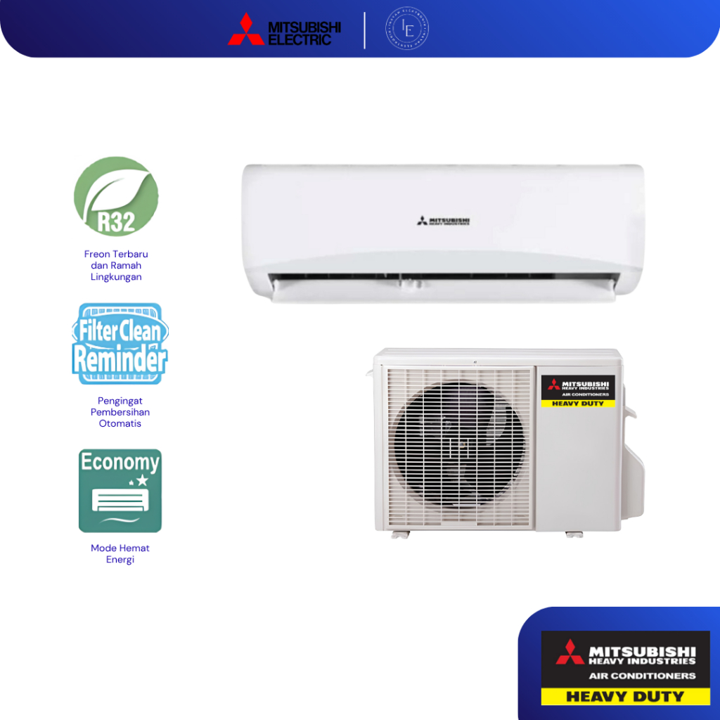 AC Mitsubishi 1/2PK 1PK Mitsubishi Heavy Duty R32 Standard