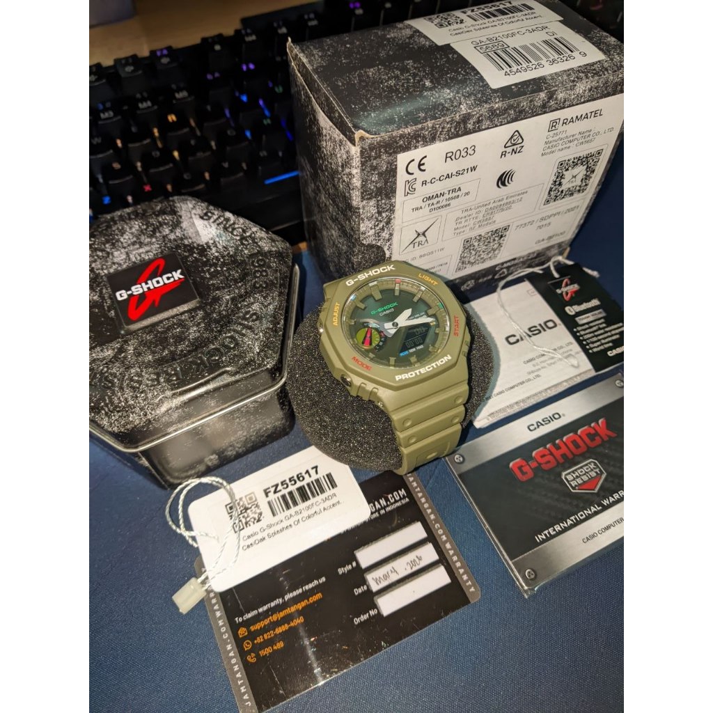 [1 KALI PAKAI] Jam Tangan Casio G-Shock GA-B2100 GAB2100 GREEN ARMY RARE