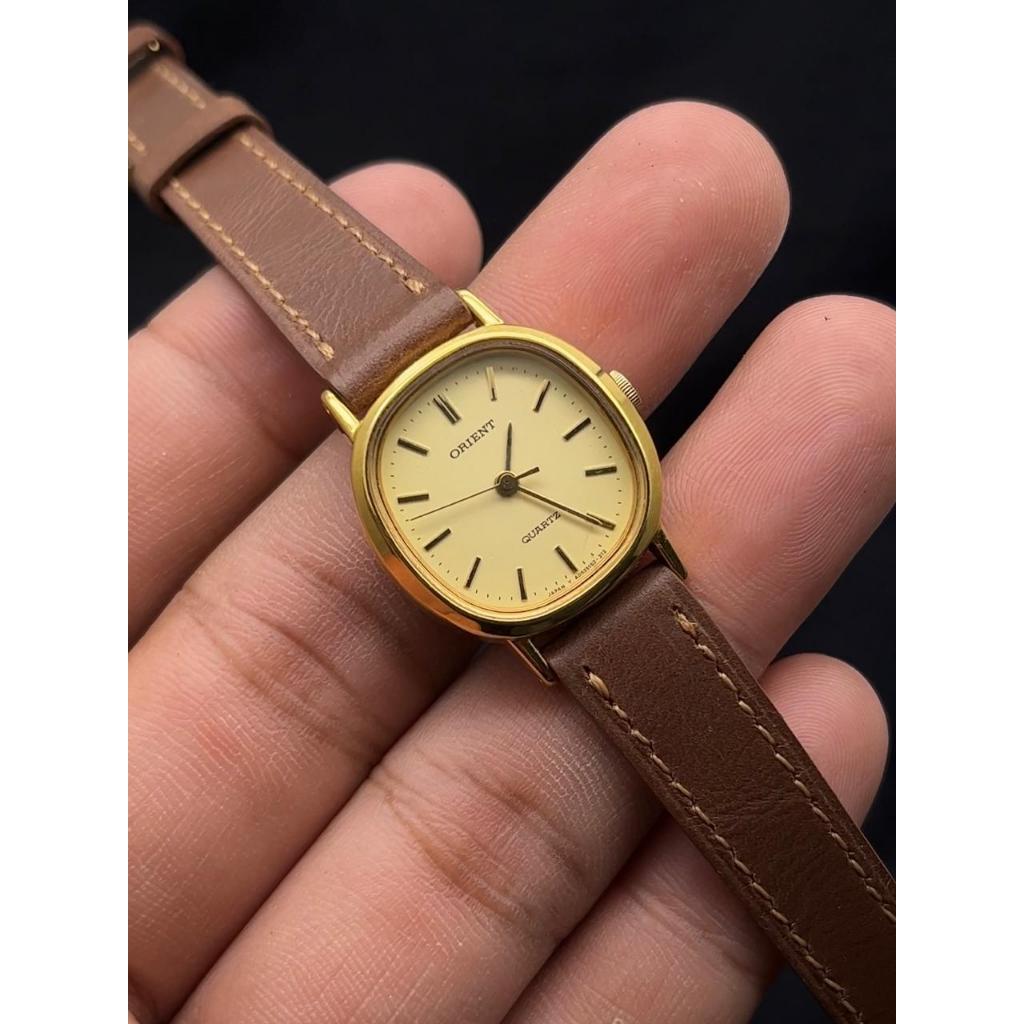 Jam Tangan Vintage Orient Oval Gold Plated 90s