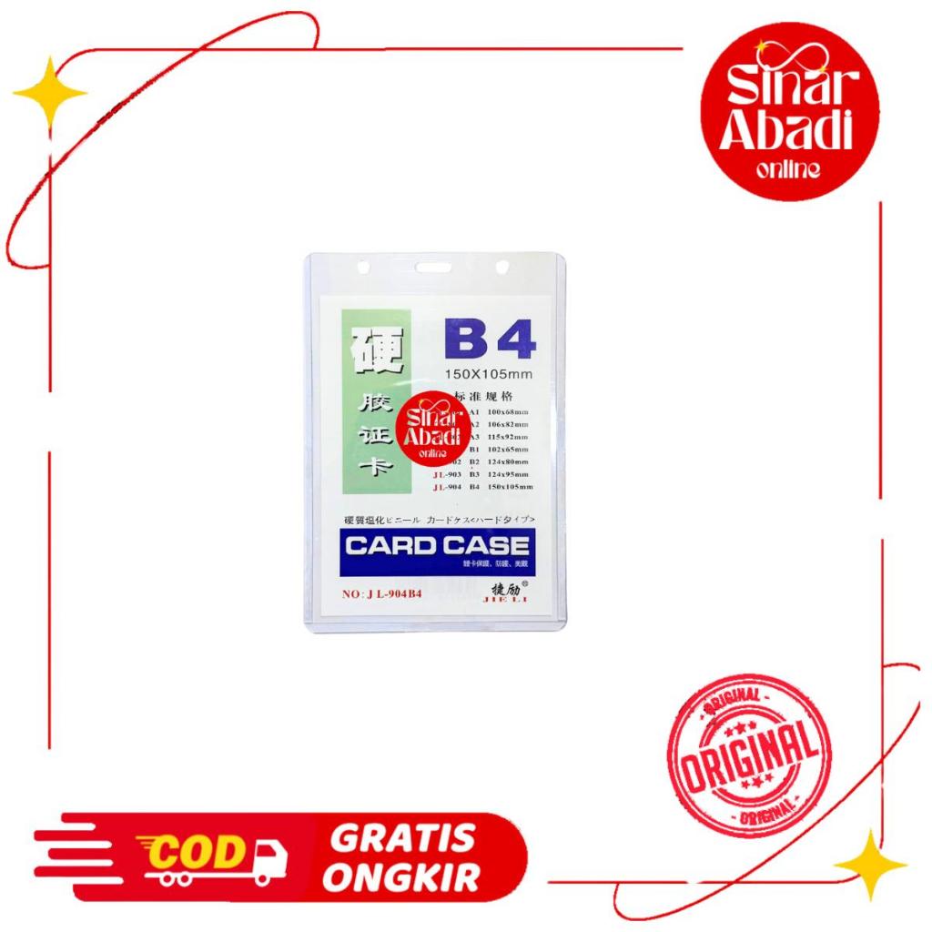 [TOKO SINAR ABADI] PLASTIK NAME TAG / ID CARD CASE B4 150 x 105 MM PORTRAIT ( 1 PAK 20 BUAH )