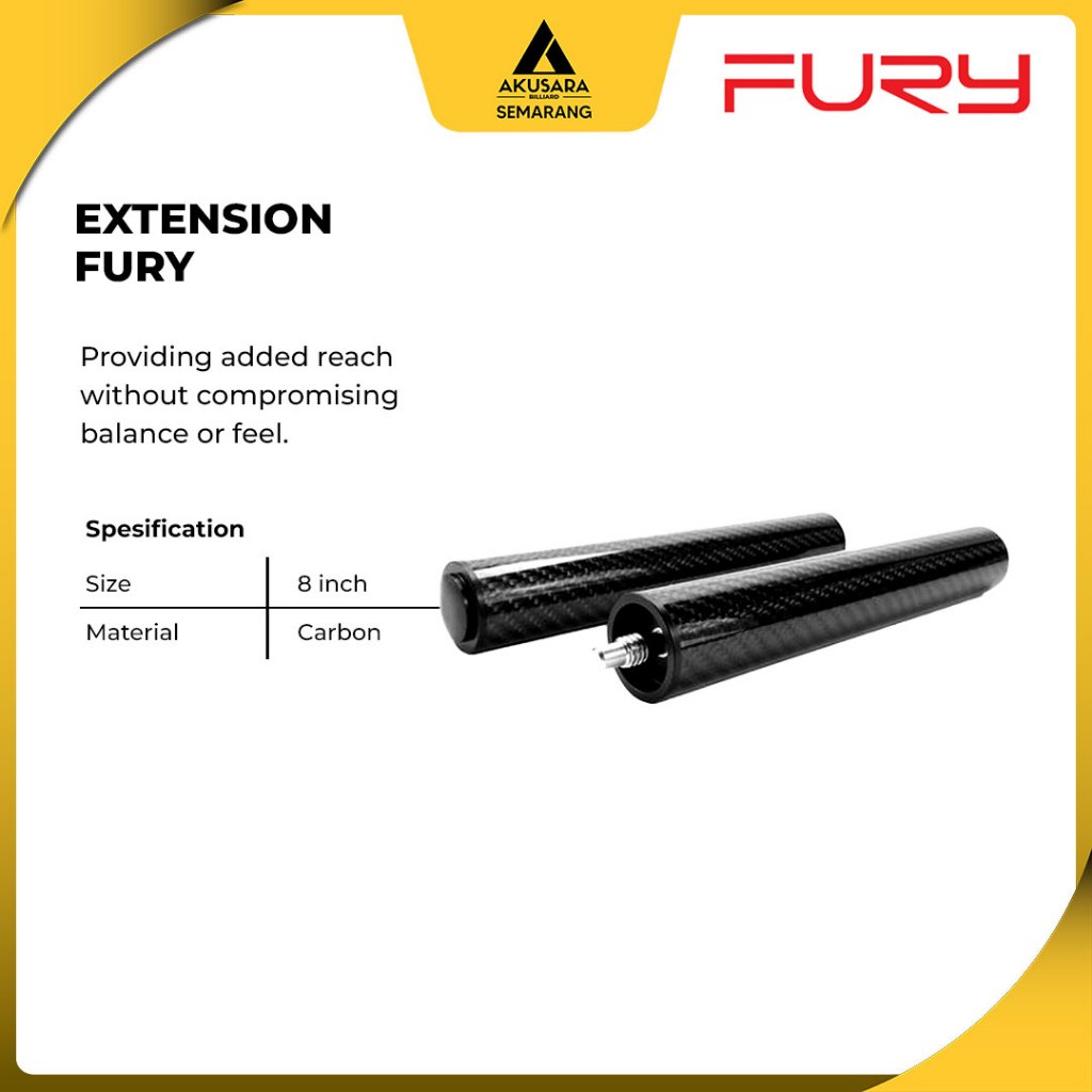 Extension Fury Carbon For Cue Billiard Stik Pool