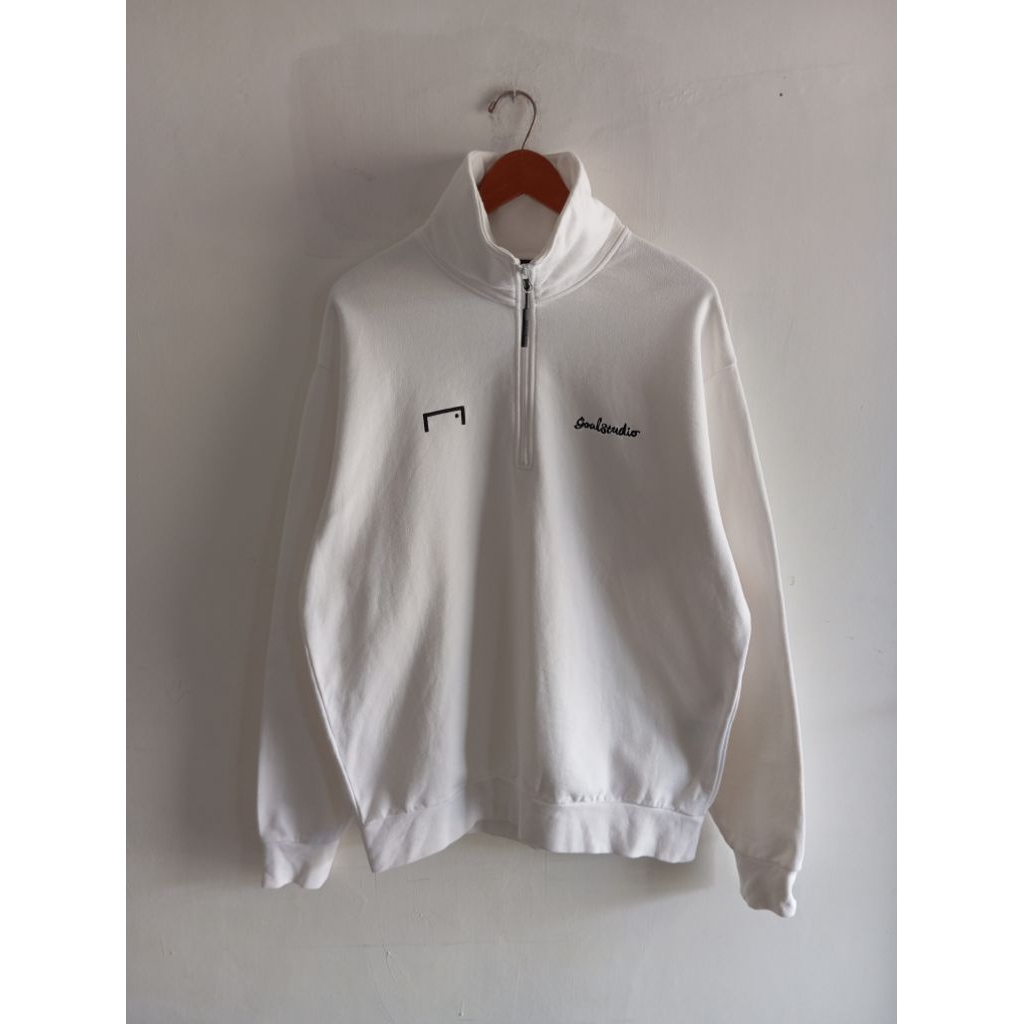 crewneck sweater sweatshirt casual quarter zipper Goal Studio