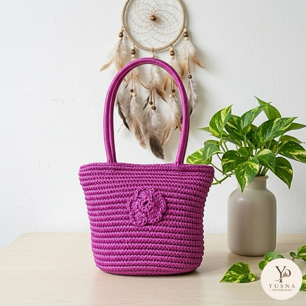 Tas jinjing rajut benang nilon || Handbag rajut benang nilon khas Jogja || Oleh oleh khas Jogja