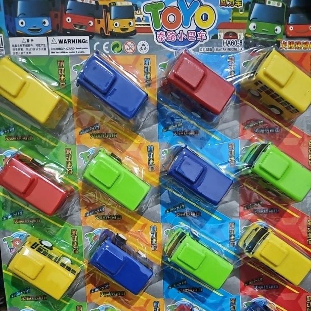 mobil bus tayo kecil pullback sticker / bis tayo / mobil mobilan anak / mainan kendaraan