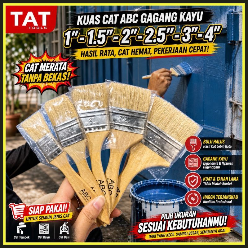 Kuas Cat Tembok ABC Murah ukuran 2” 2inch 2 inch 2inci 2 inci 2.5” 2,5inch 2,5 inch 2,5 inci 2,5inci