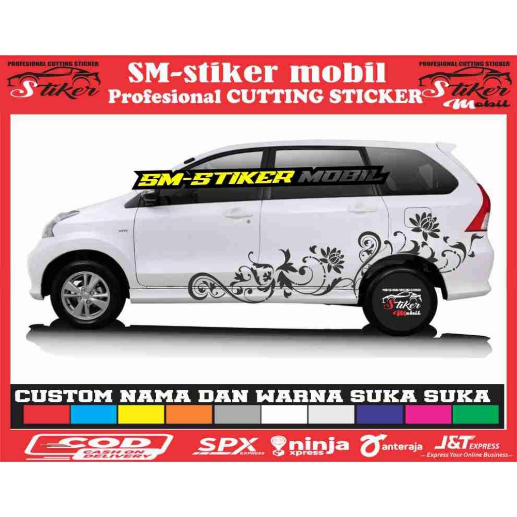 promo kanan kiri stiker mobil stiker motif bunga batik stiker variasi mobil avanza xenia innova sigr