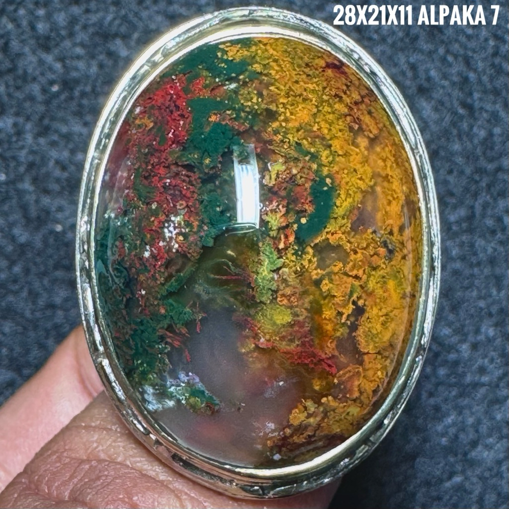 Cincin Batu Akik Natural Garut Ijo (Asli Alam)