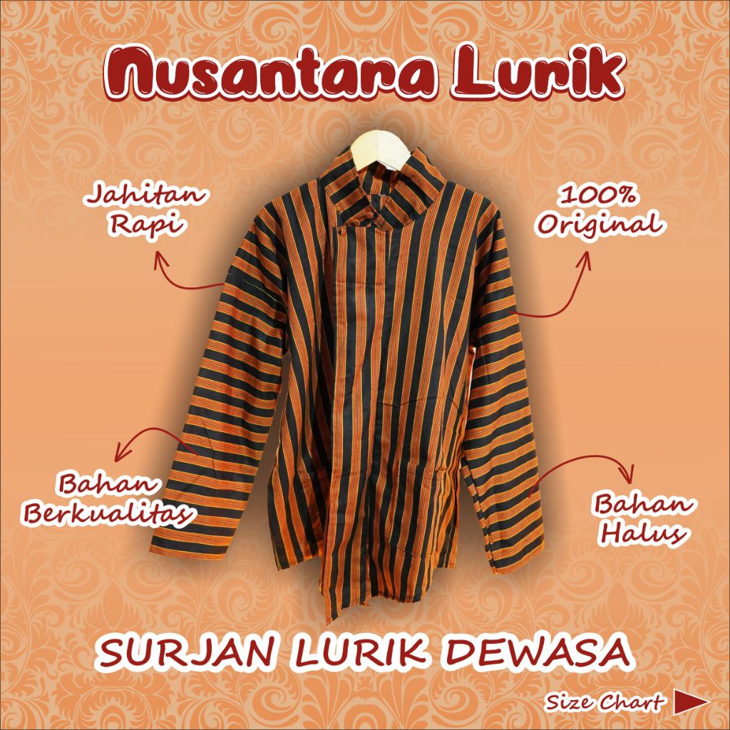 surjan baju adat jawa lurik pria dewasa asli berkualitas