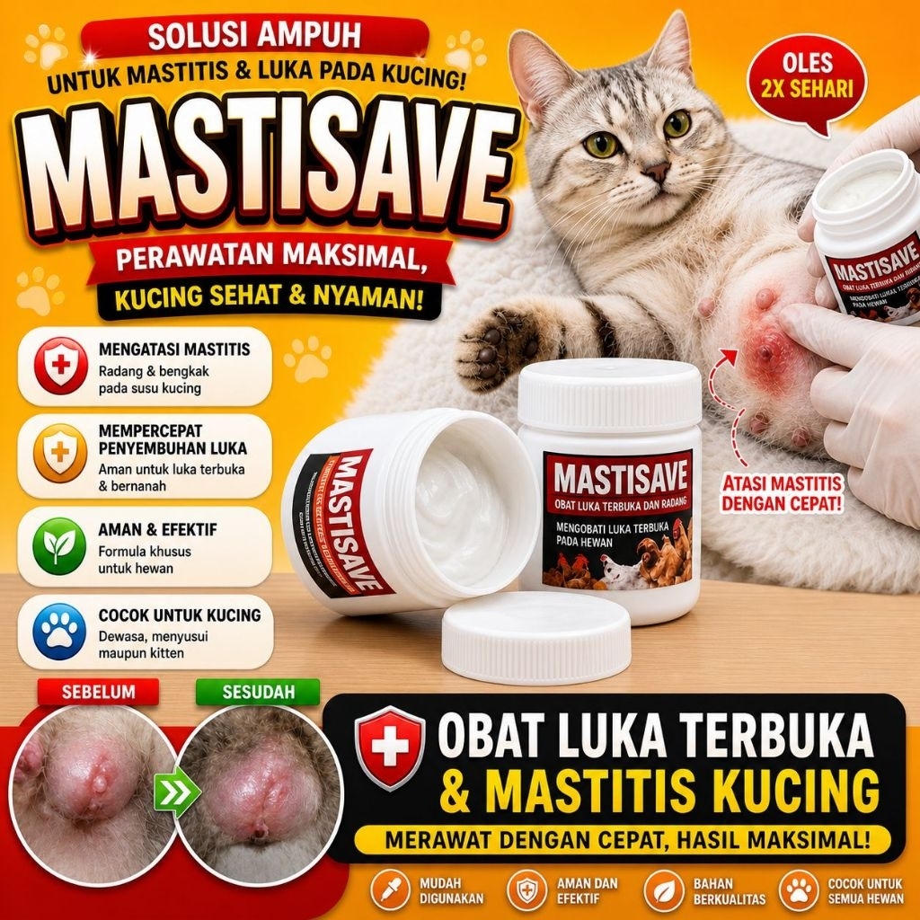 MASTISAVE - Obat Mastitis Kucing Obat Puting Bengkak Obat Abses Obat Bengkak Bernanah Obat Bisul Kuc