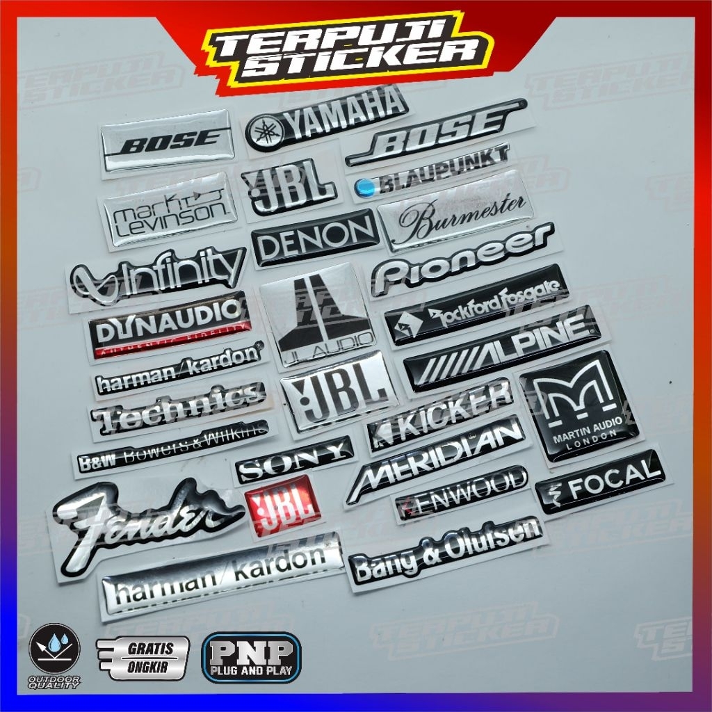 emblem timbul BW BOWERS & WILKINS SPEAKER AUDIO MOBIL/STICKER BW BOWERS & WILKINS LOGO SPEAKER AUDIO