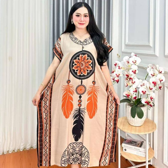 Daster Lowo Kila Rayon Jumbo Bukaan Resleting Depan Busui Friendly