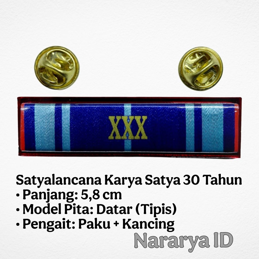 [Nararya ID] Karya Satya XXX 30 Tahun Pita Satyalancana Satya Lencana ASN PNS Datar Paku 5,8 cm