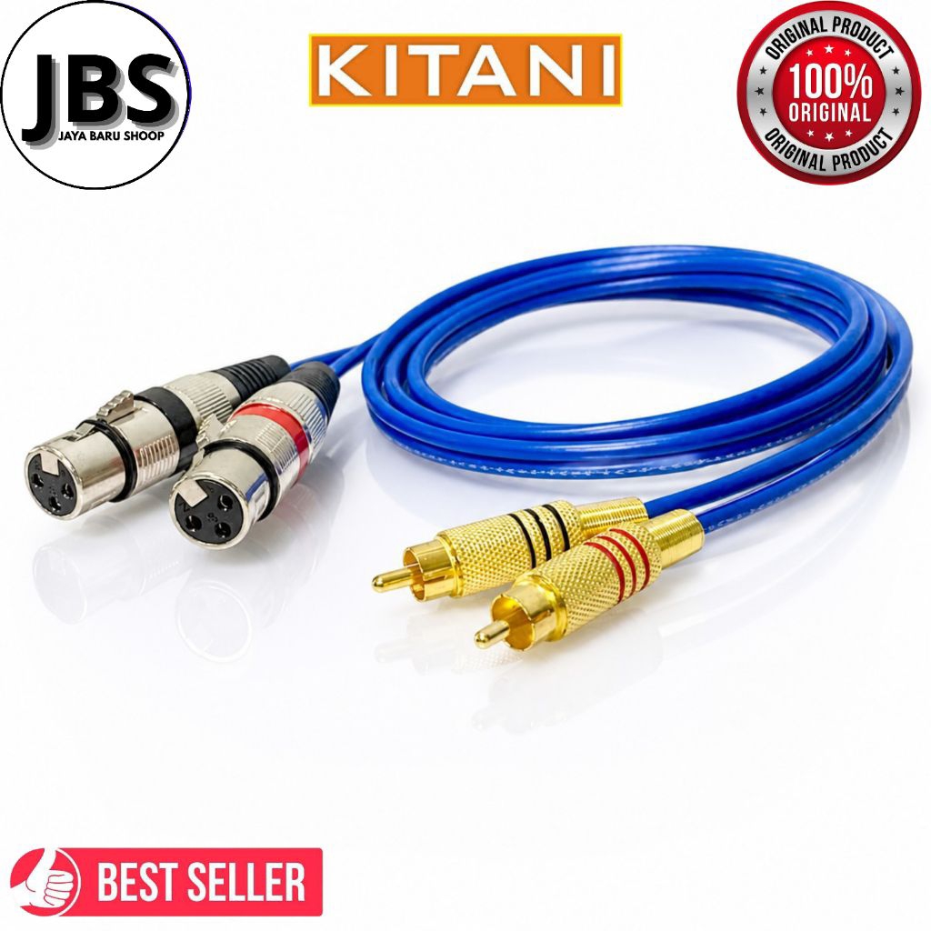 kabel audio rca to xlr female satu set panjang 10meter sampai 20meter