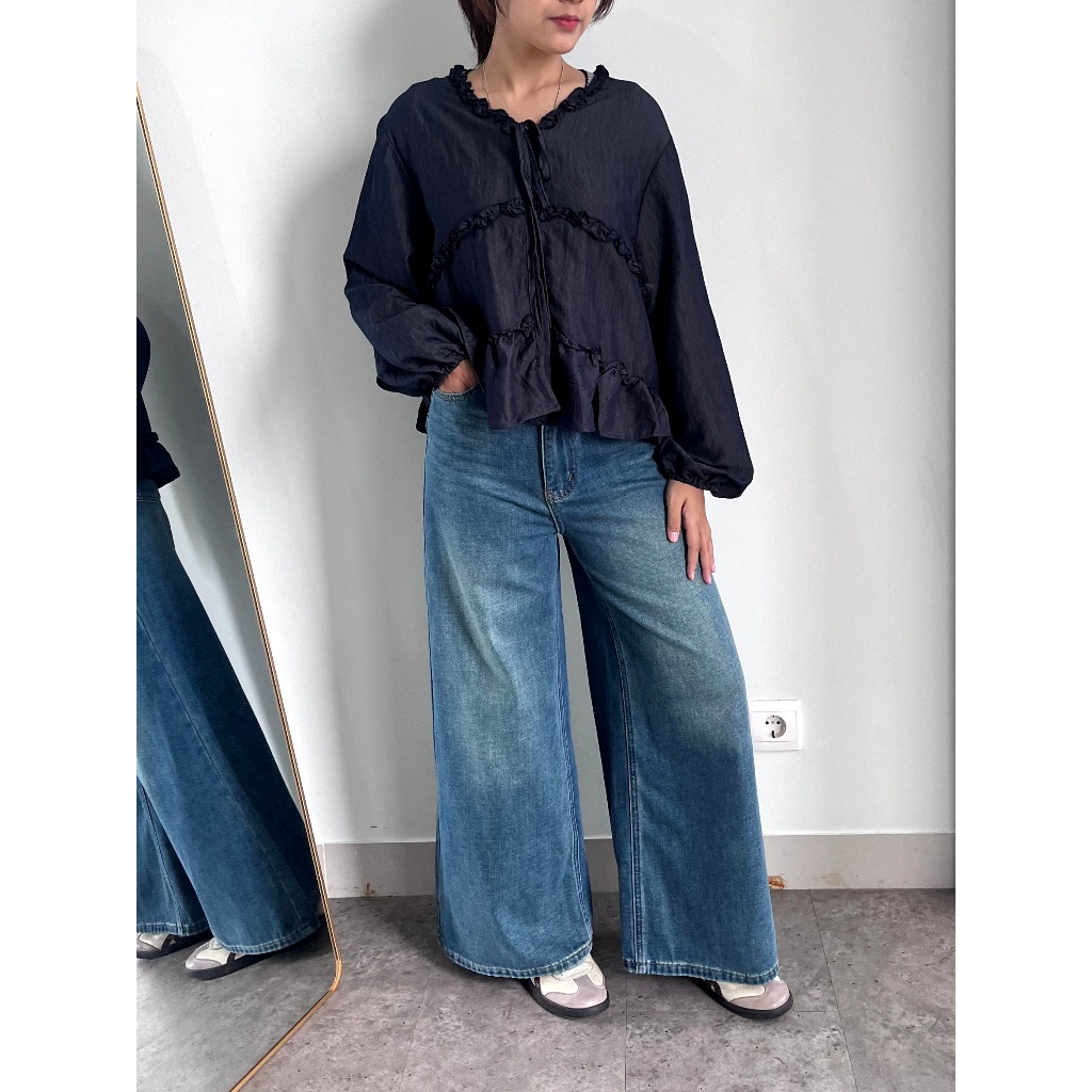 NOTRE - Groovy Wideleg Jeans Wanita Celana