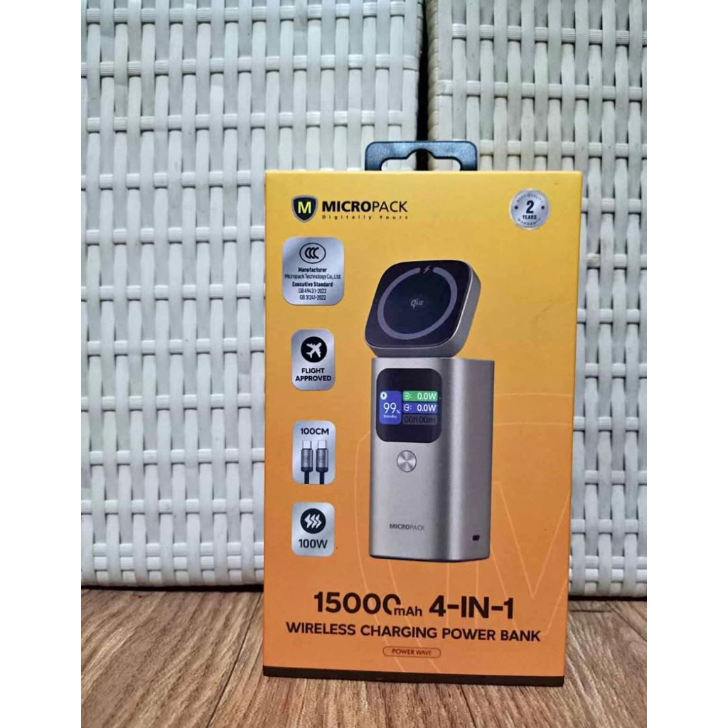 Micropack 100 watt wireless charging 15000 mah 4in1