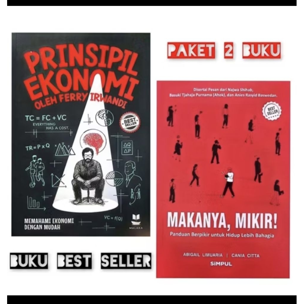 Paket 2 Buku Prinsipil Ekonomi & Makanya Mikir Free Pembatas Buku Original