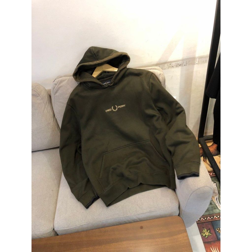 Hoodie fred perry army jaket hoodie hijau army fred perry