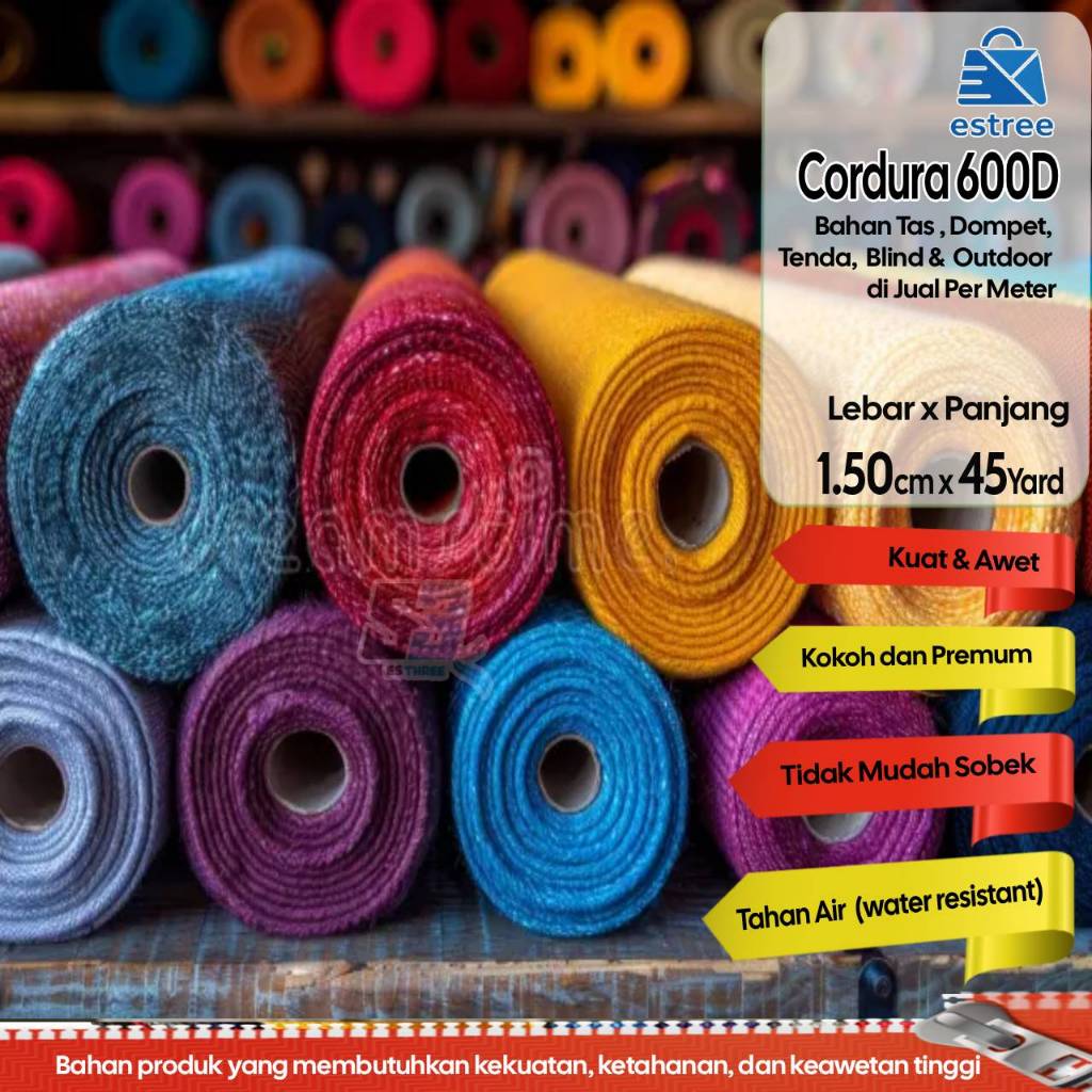 Kain Cordura Condura  D600 Waterproof Polos Motif Tebal Tebal Nylon Polyester Kain Bahan Tas Ransel 