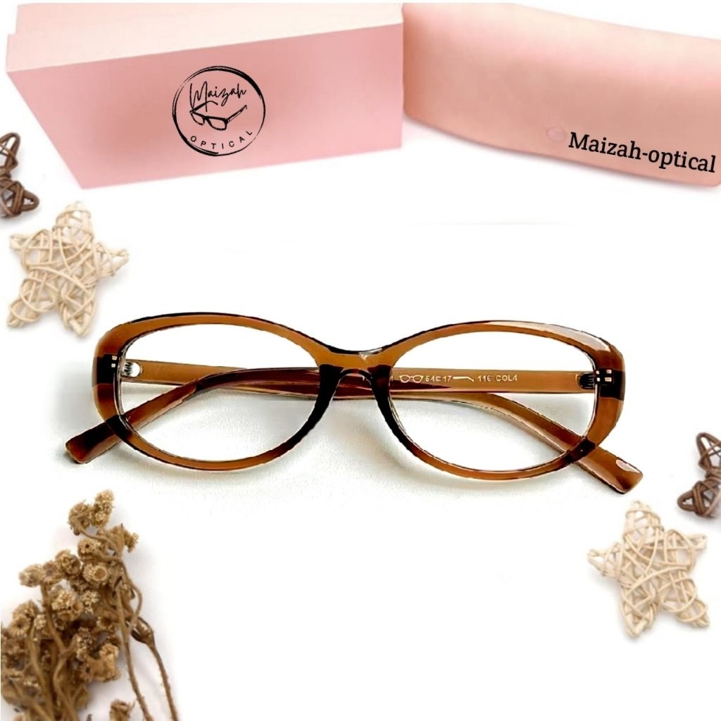 Kacamata photocromic minus frame 85011 model cat eye kacamata fhasion wanita lensa bluecromic